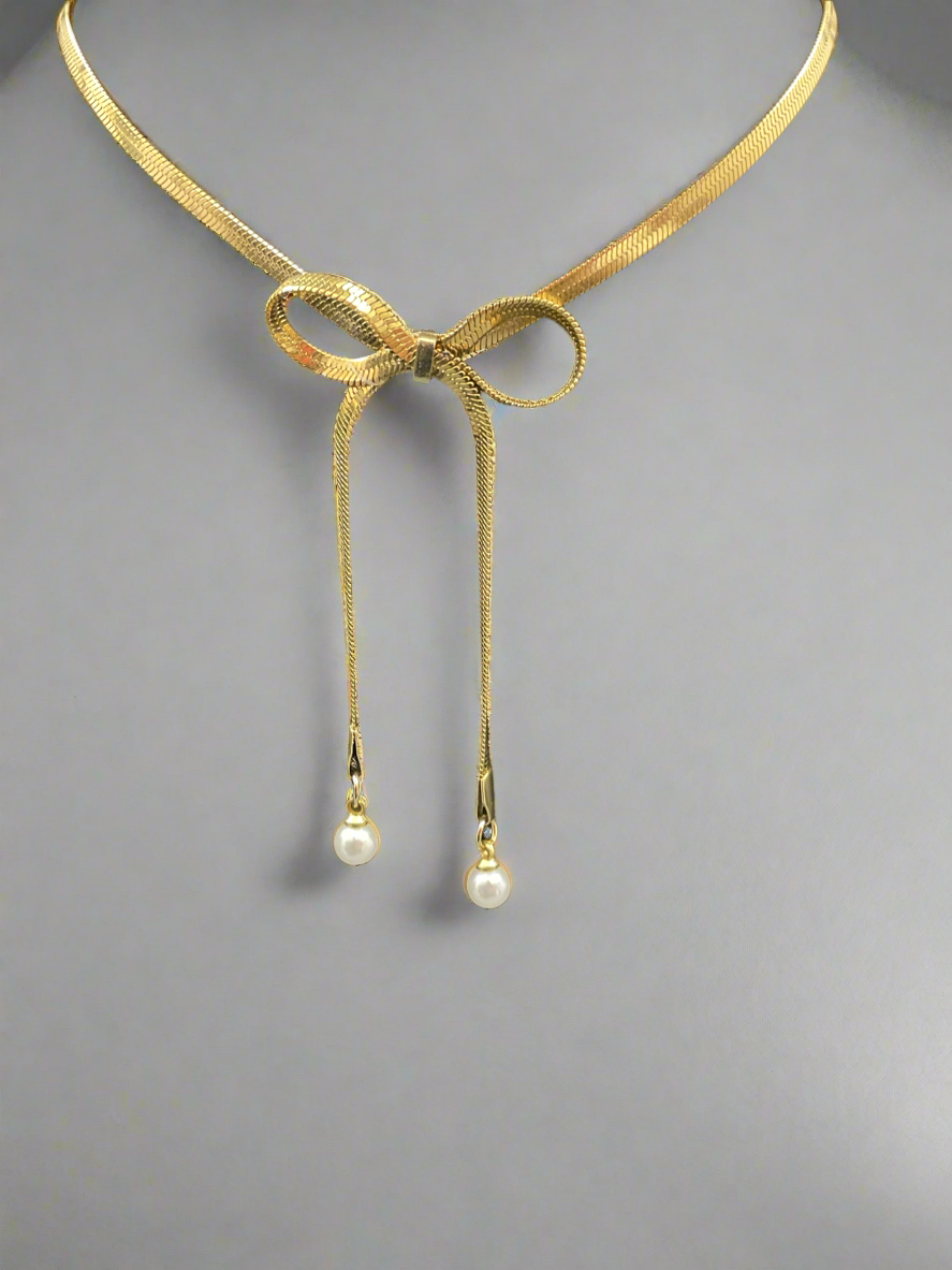 18K Gold Plated Bow Set