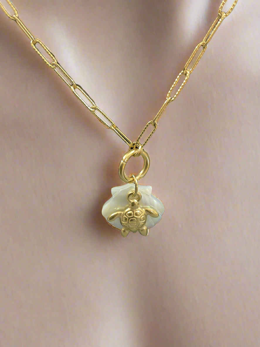 Tortoise & Shell Gold Plated Pendant