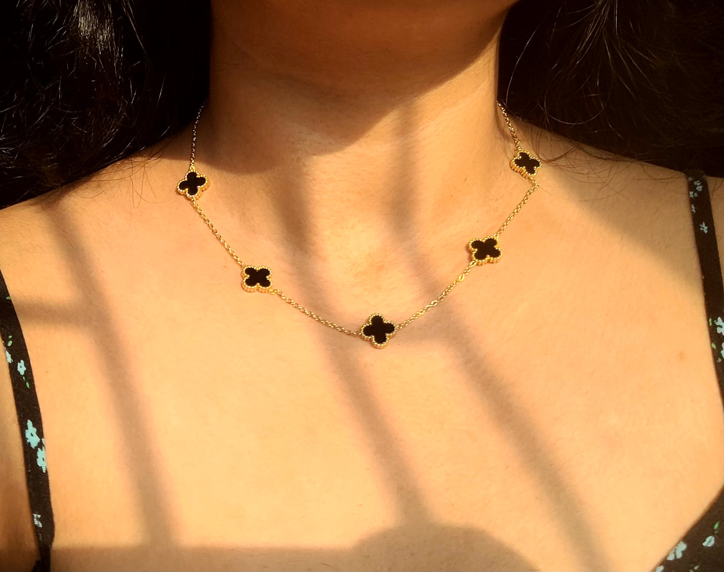 Clover Pendant Anti Tarnish (Black)
