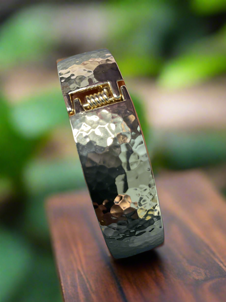 Aurelia Chunky Bracelet with Hammered textured