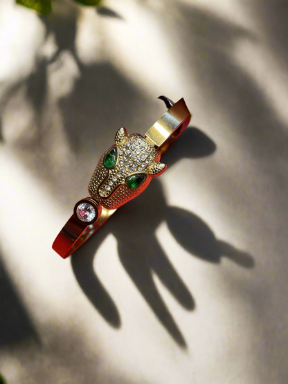 Panther Bracelet with Rhinestones