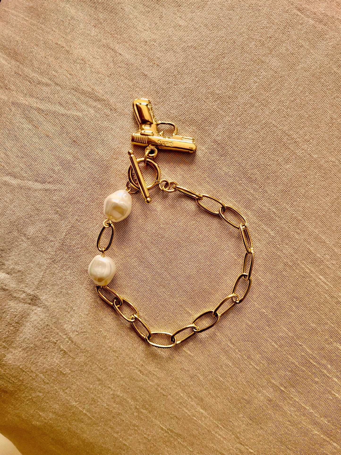 Pearl Gold Rowdy Bracelet
