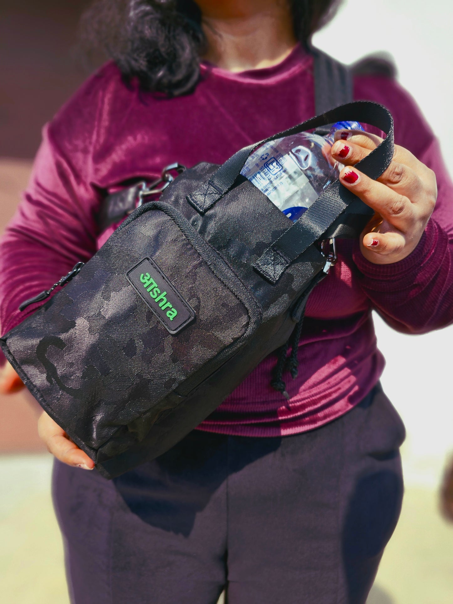 Aashra Everyday Sling Bag with (Water Bottle Pocket & 3 in 1 style)