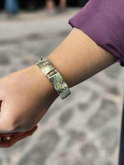 Aurelia Chunky Bracelet with Hammered textured