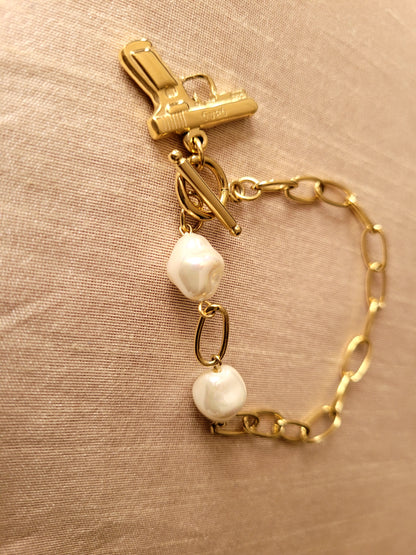 Pearl Gold Rowdy Bracelet