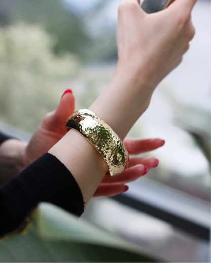 Aurelia Chunky Bracelet with Hammered textured