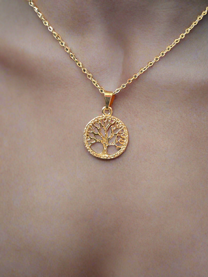 Golden Tree Pendant 18K Anti-Tarnish
