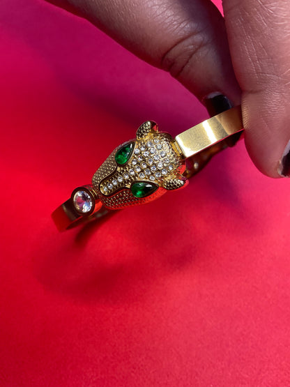 Panther Bracelet with Rhinestones