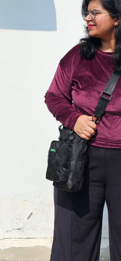 Aashra Everyday Sling Bag with (Water Bottle Pocket & 3 in 1 style)