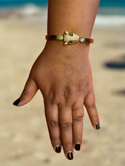Panther Bracelet with Rhinestones